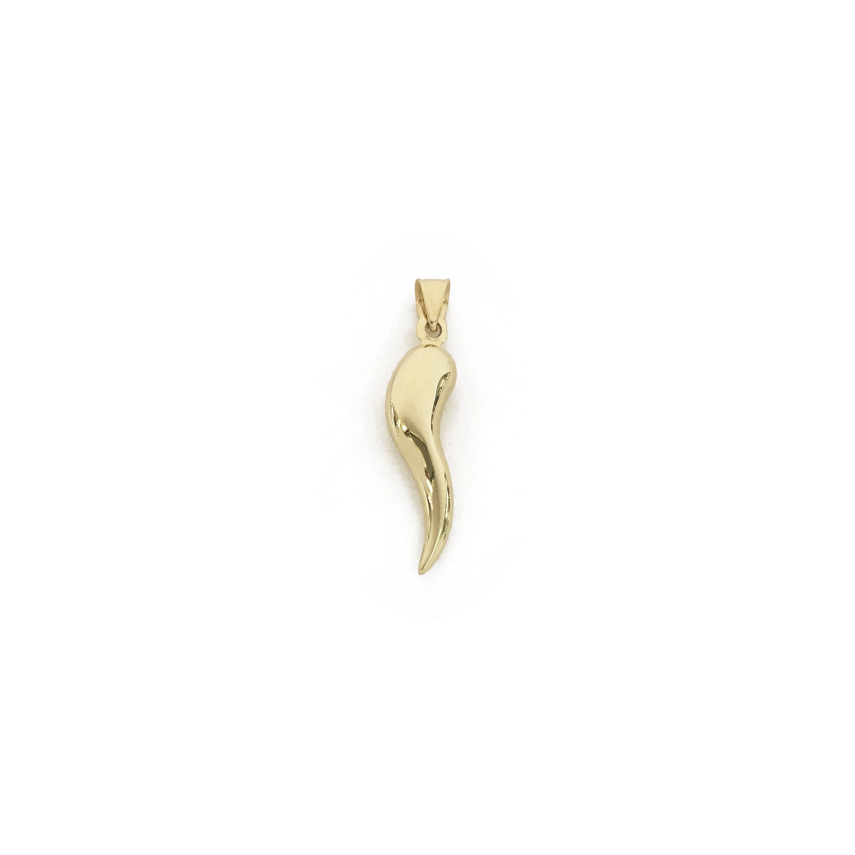 Lightweight Cornicello (Italian Horn) Pendant (14K)