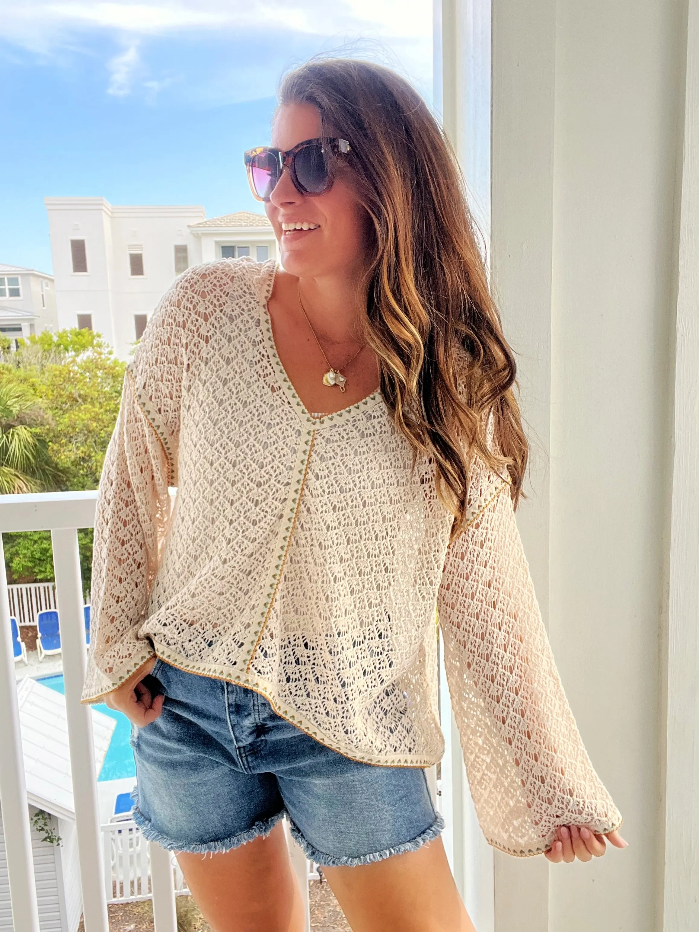Lightweight Crochet Beach Hoodie by POL