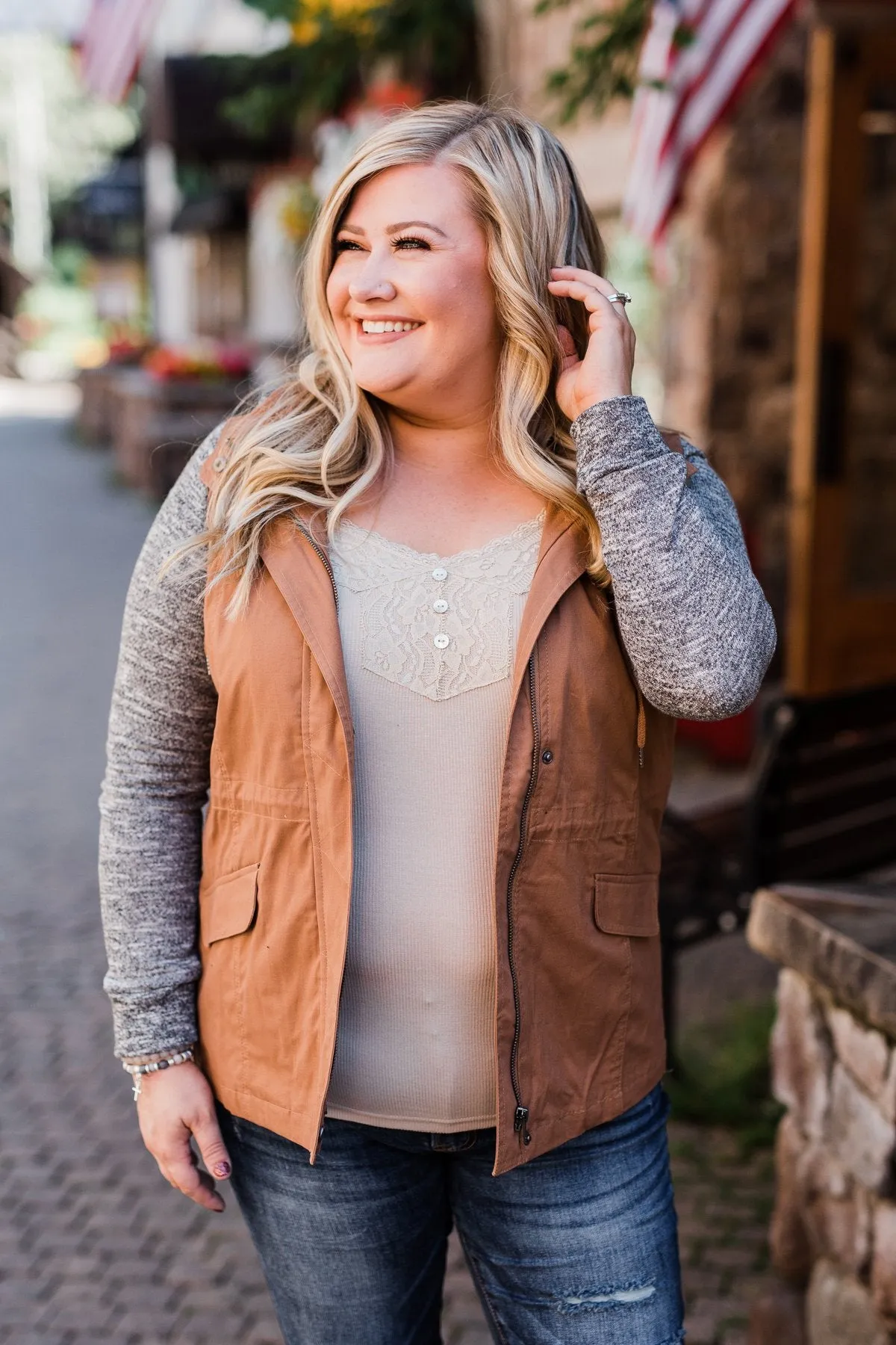 Lightweight Hooded Jacket- Camel