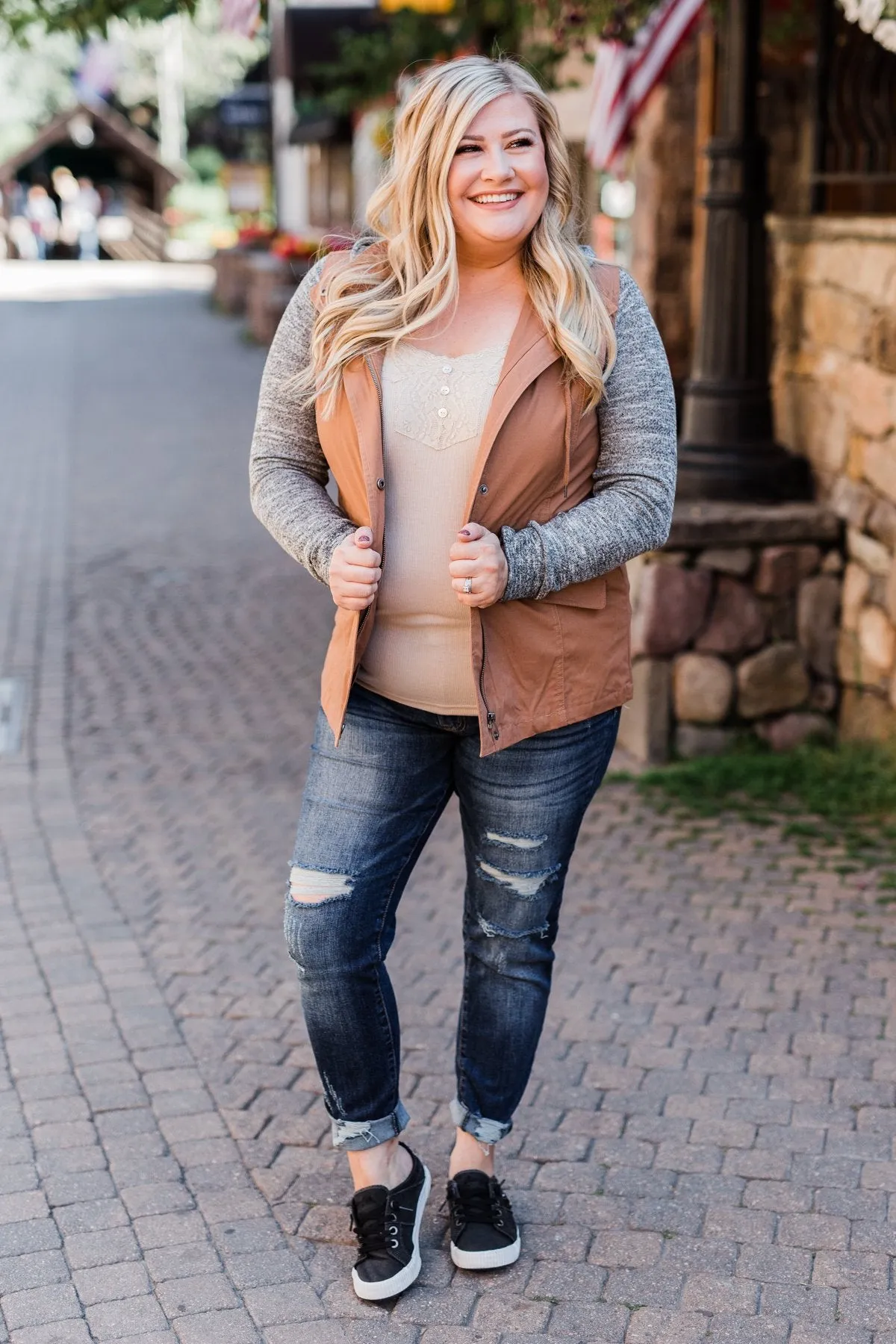 Lightweight Hooded Jacket- Camel