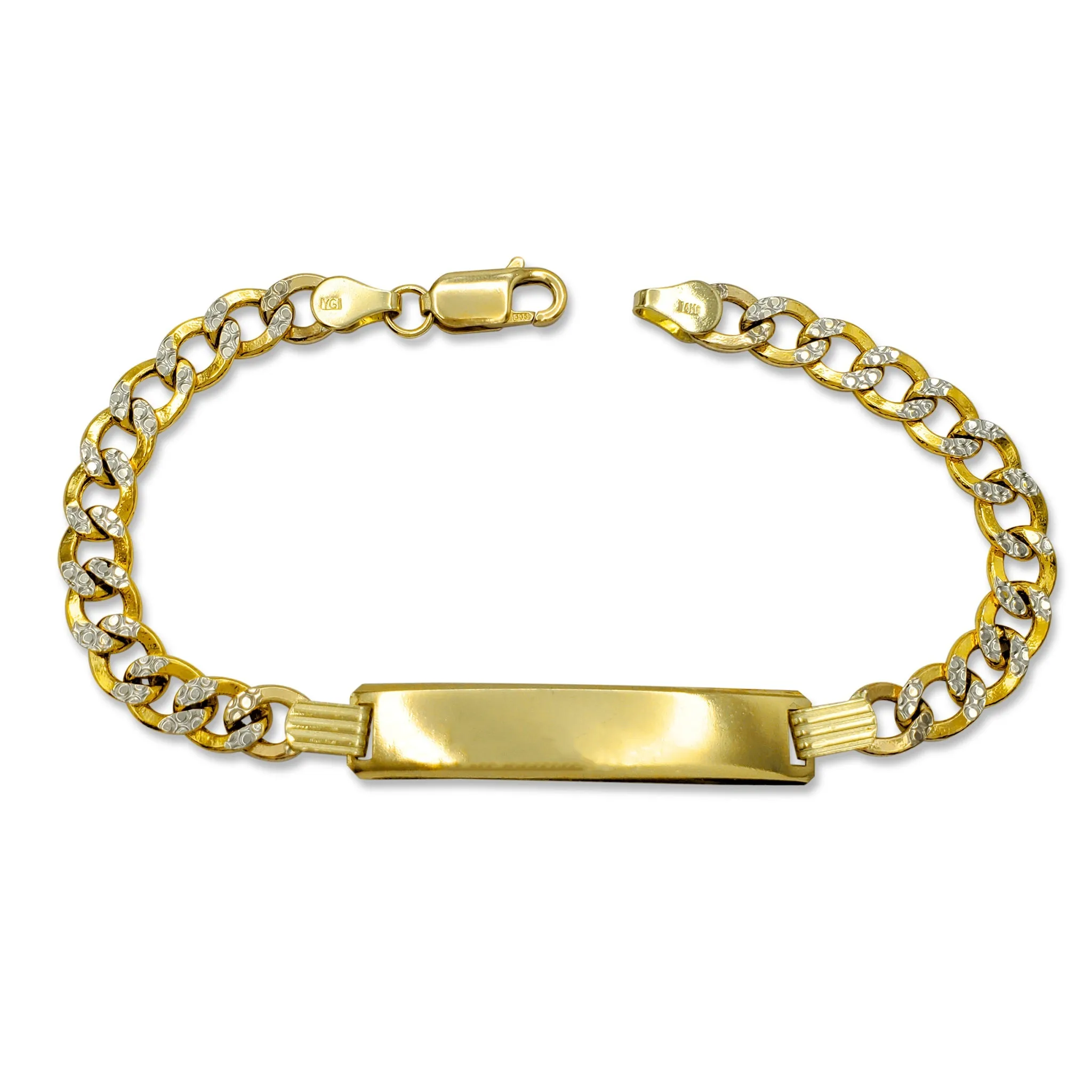 {Lightweight] Italian Cuban ID Bracelet (14K)