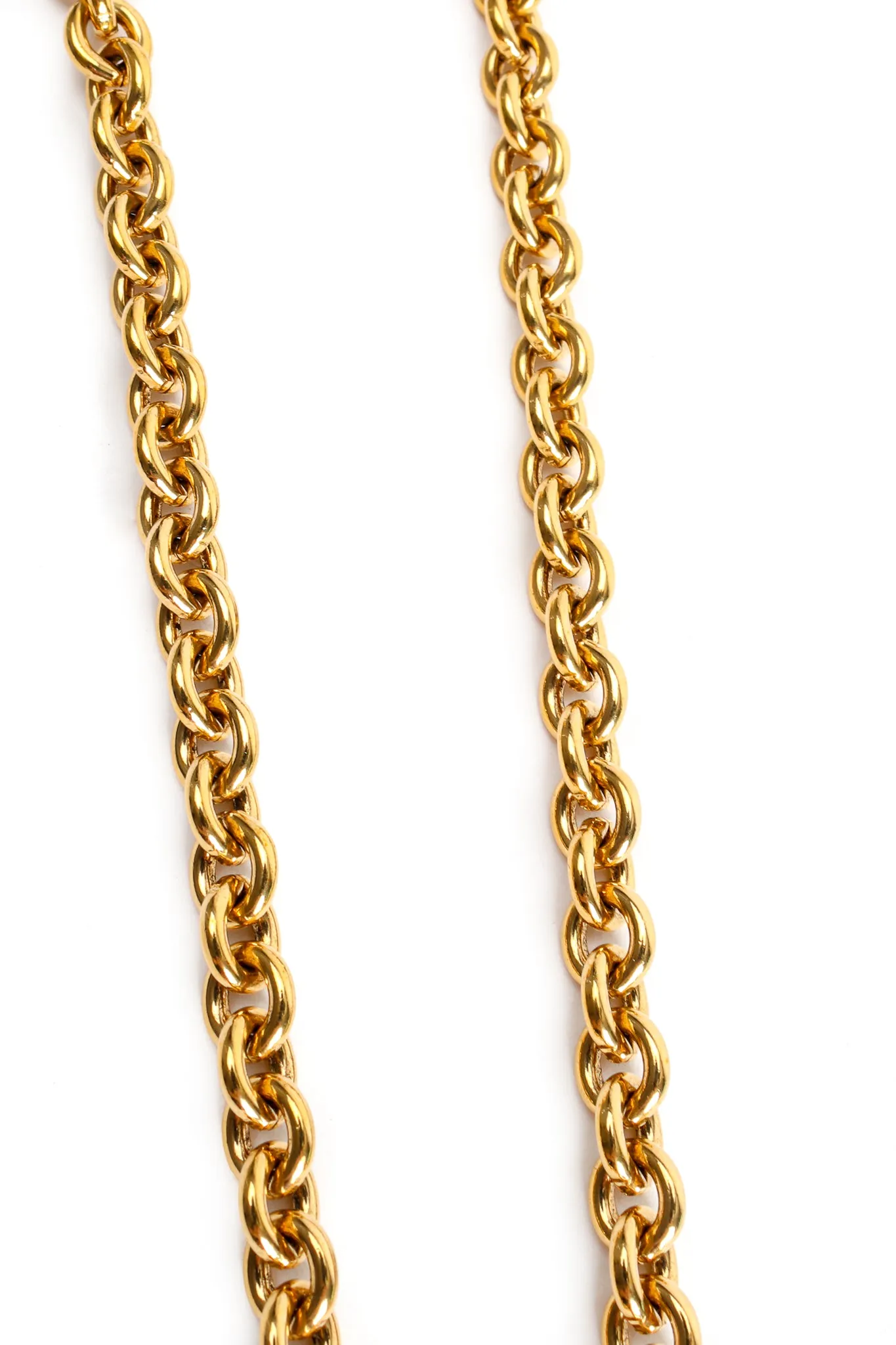 Long Quilted Interlocking CC Logo Pendant