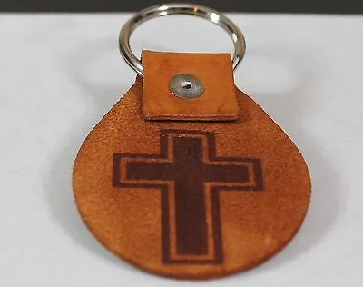 LORDS PRAYER LEATHER LASER ENGRAVED KEY CHAIN MADE IN THE USA 2X ENGRAVING