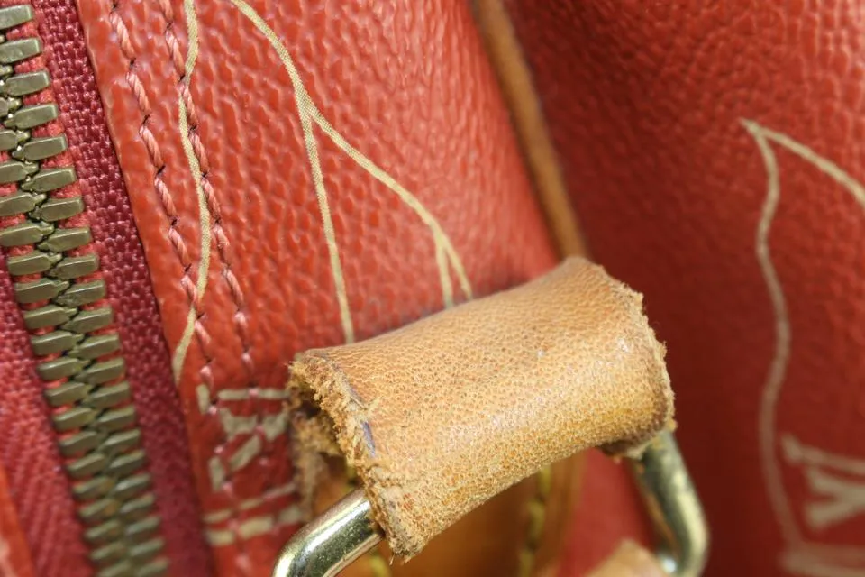 Louis Vuitton 1995 LV Cup Red Calvi Messenger 91lz817s
