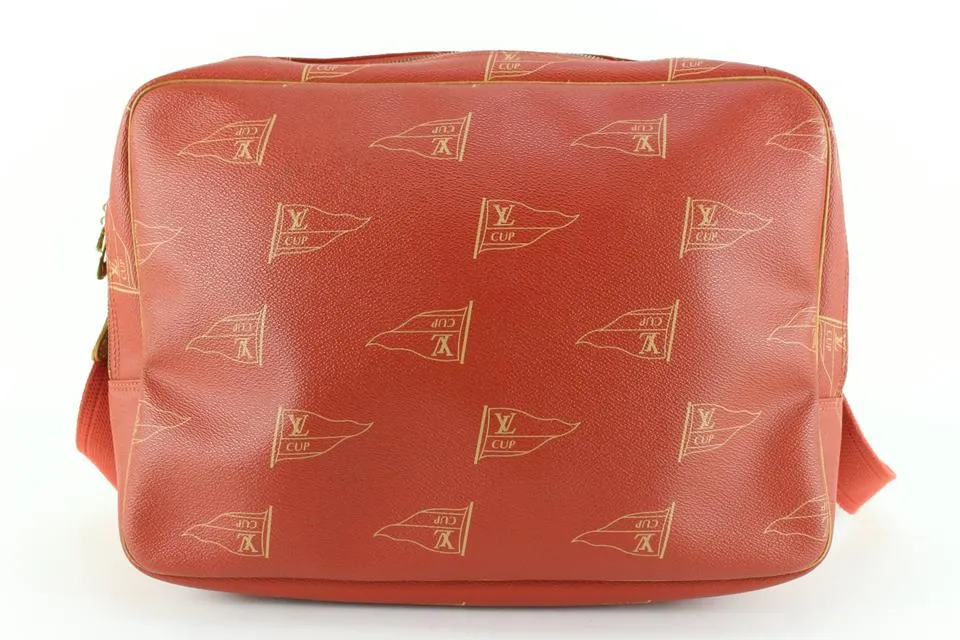 Louis Vuitton 1995 LV Cup Red Calvi Messenger 91lz817s