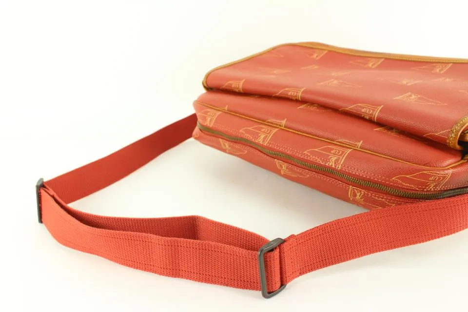 Louis Vuitton 1995 LV Cup Red Calvi Messenger 91lz817s