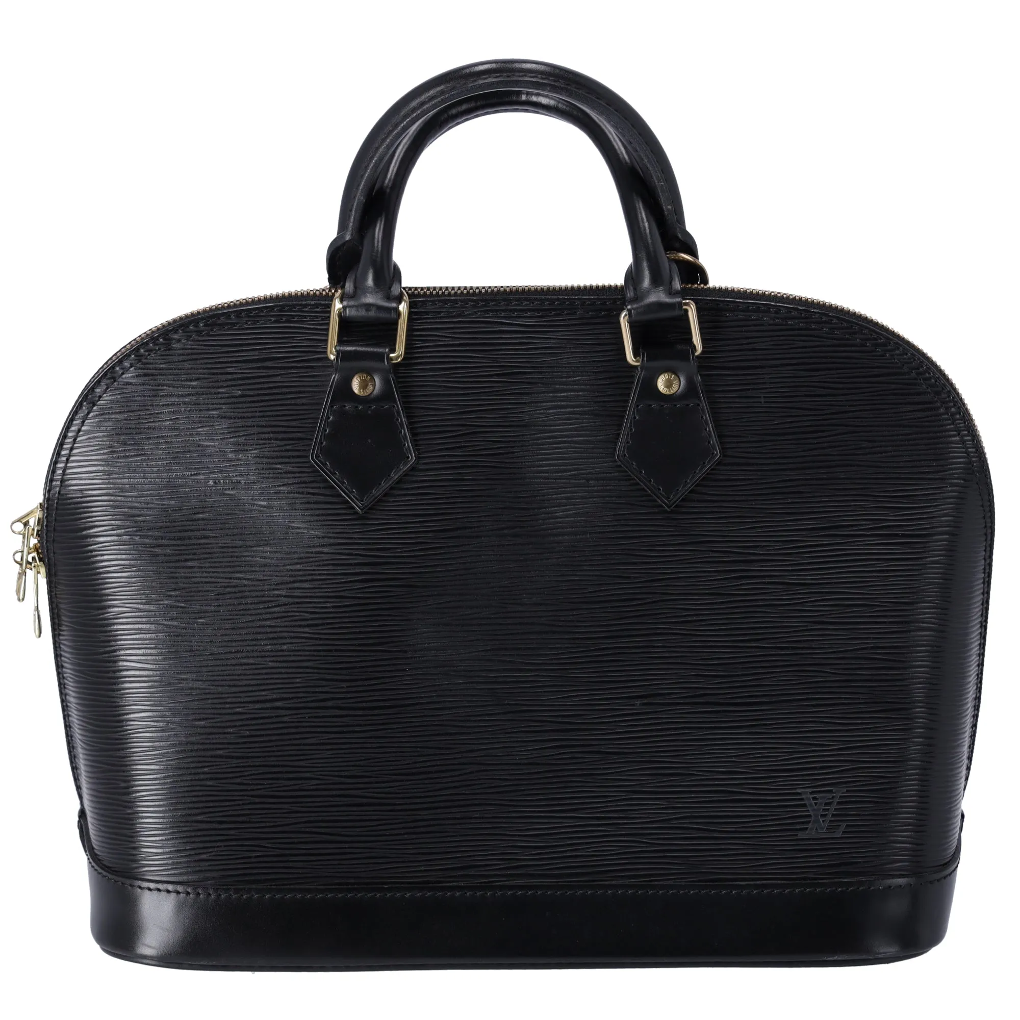 Louis Vuitton Alma Epi Dome Satchel Handbag M52142 Noir Black