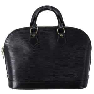 Louis Vuitton Alma Epi Dome Satchel Handbag M52142 Noir Black