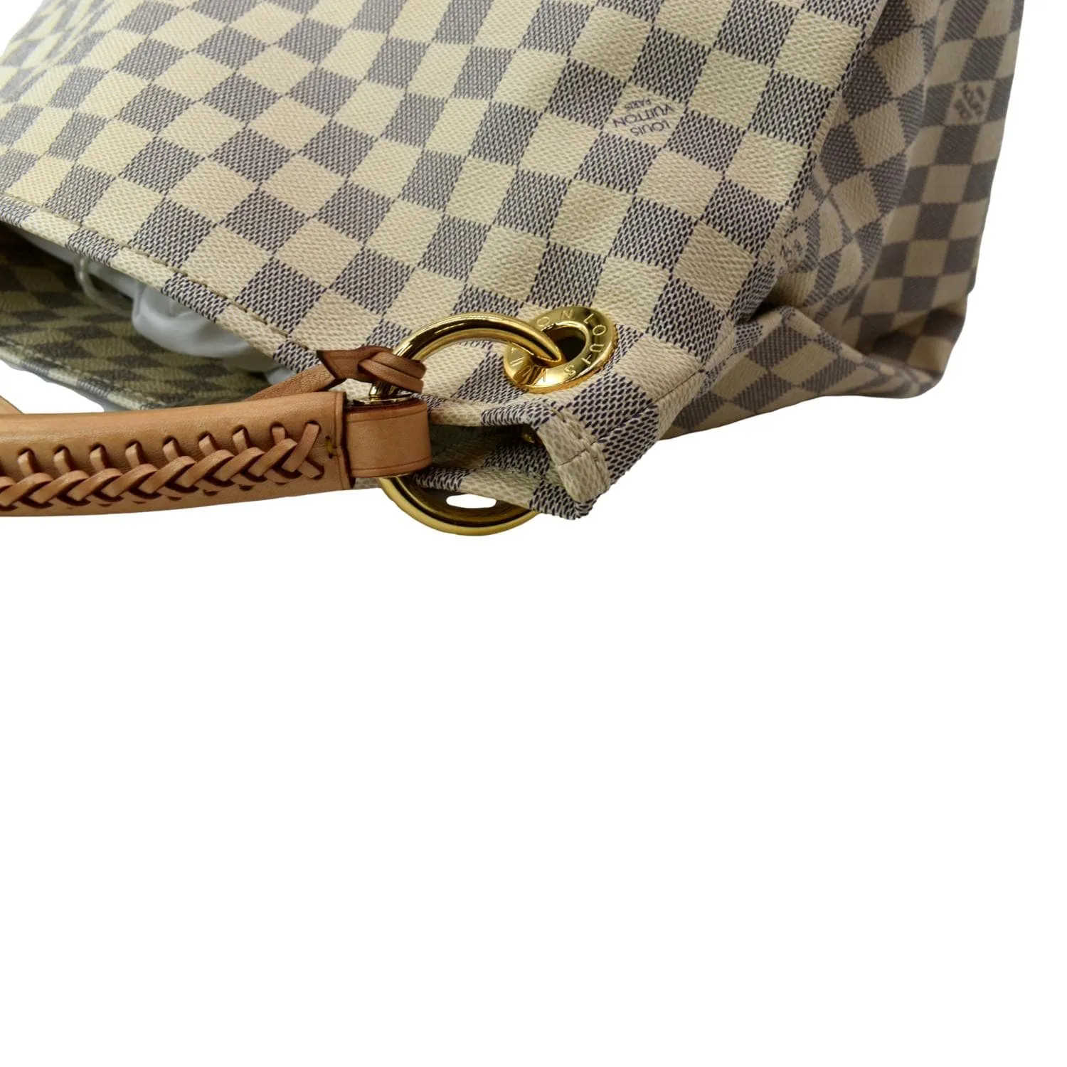 LOUIS VUITTON Artsy MM Damier Azur Hobo Bag White