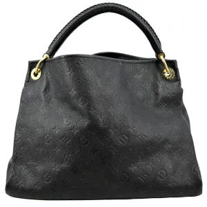 LOUIS VUITTON Artsy MM Empreinte Leather Hobo Bag Black