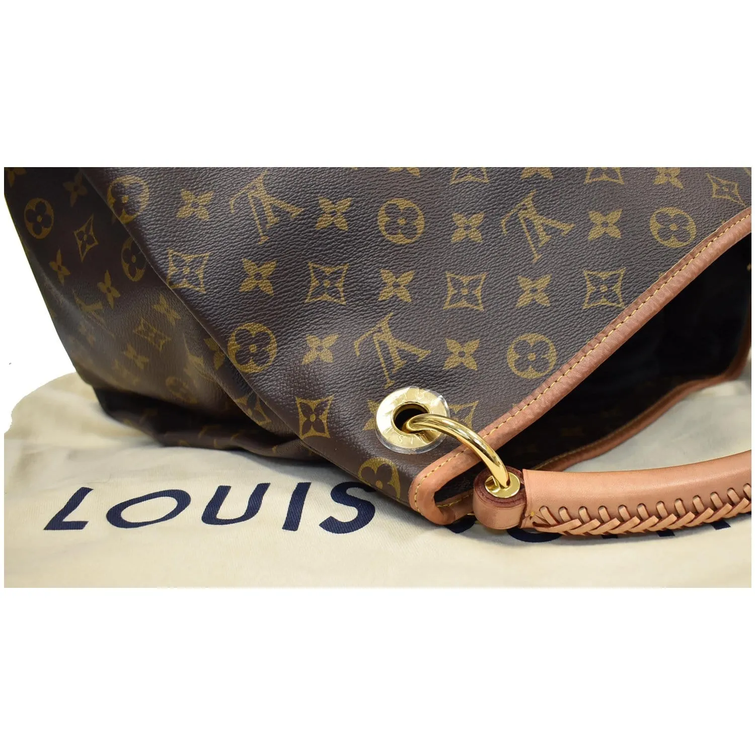 LOUIS VUITTON Artsy MM Monogram Canvas Hobo Bag Brown