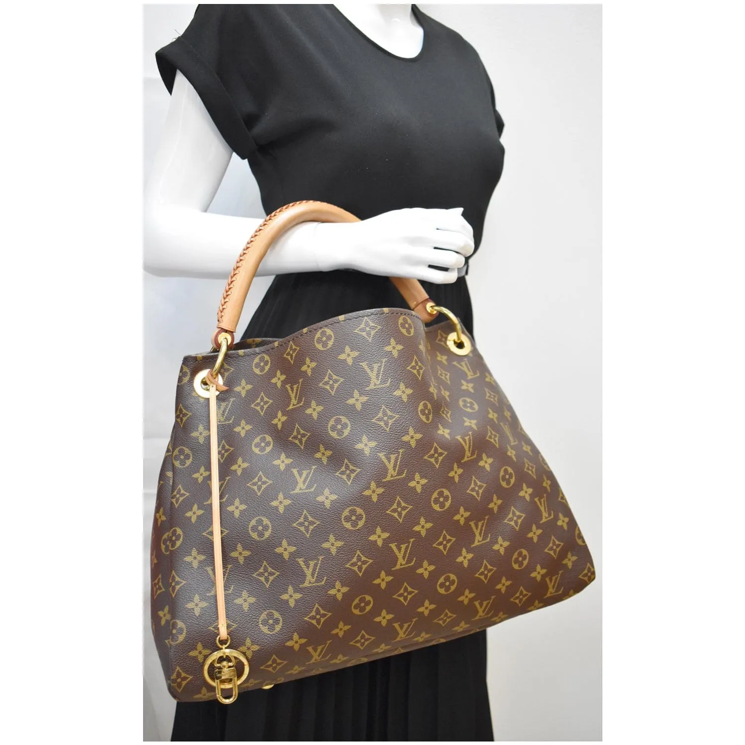 LOUIS VUITTON Artsy MM Monogram Canvas Hobo Bag Brown
