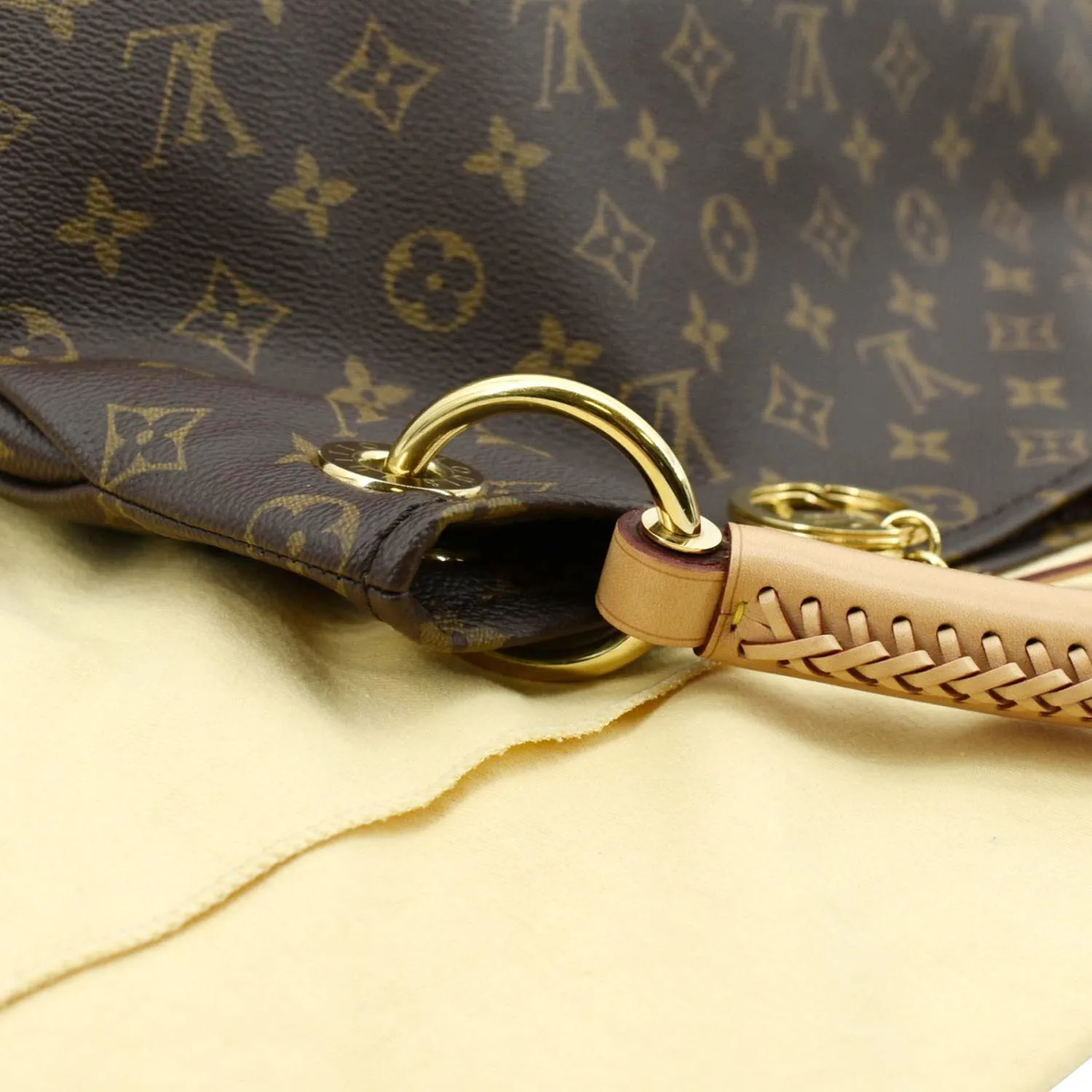 LOUIS VUITTON Artsy MM Monogram Canvas Hobo Bag Brown