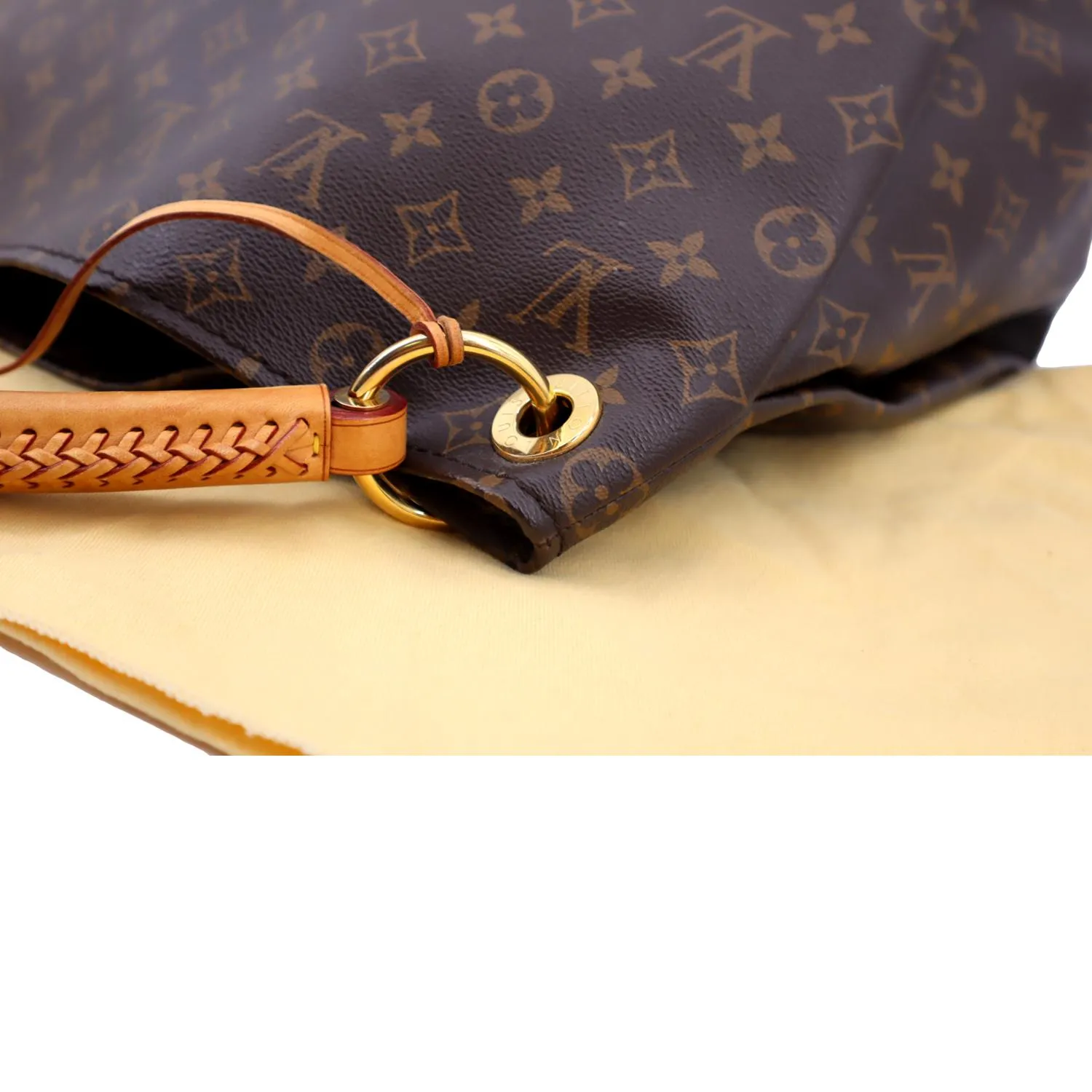 LOUIS VUITTON Artsy MM Monogram Canvas Hobo Bag Brown