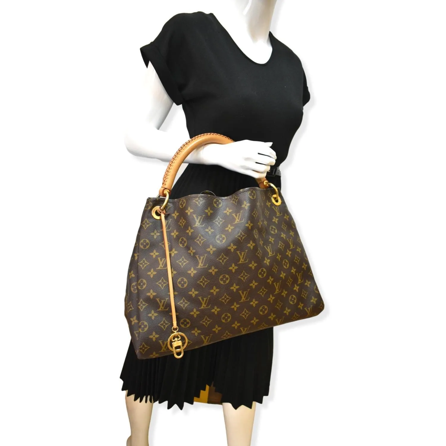 LOUIS VUITTON  Artsy MM Monogram Canvas Hobo Bag Brown