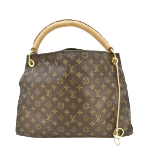 LOUIS VUITTON Artsy MM Monogram Canvas Hobo Shoulder Bag Brown