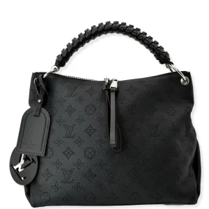 LOUIS VUITTON Beaubourg Mahina Leather Hobo Shoulder Bag Black