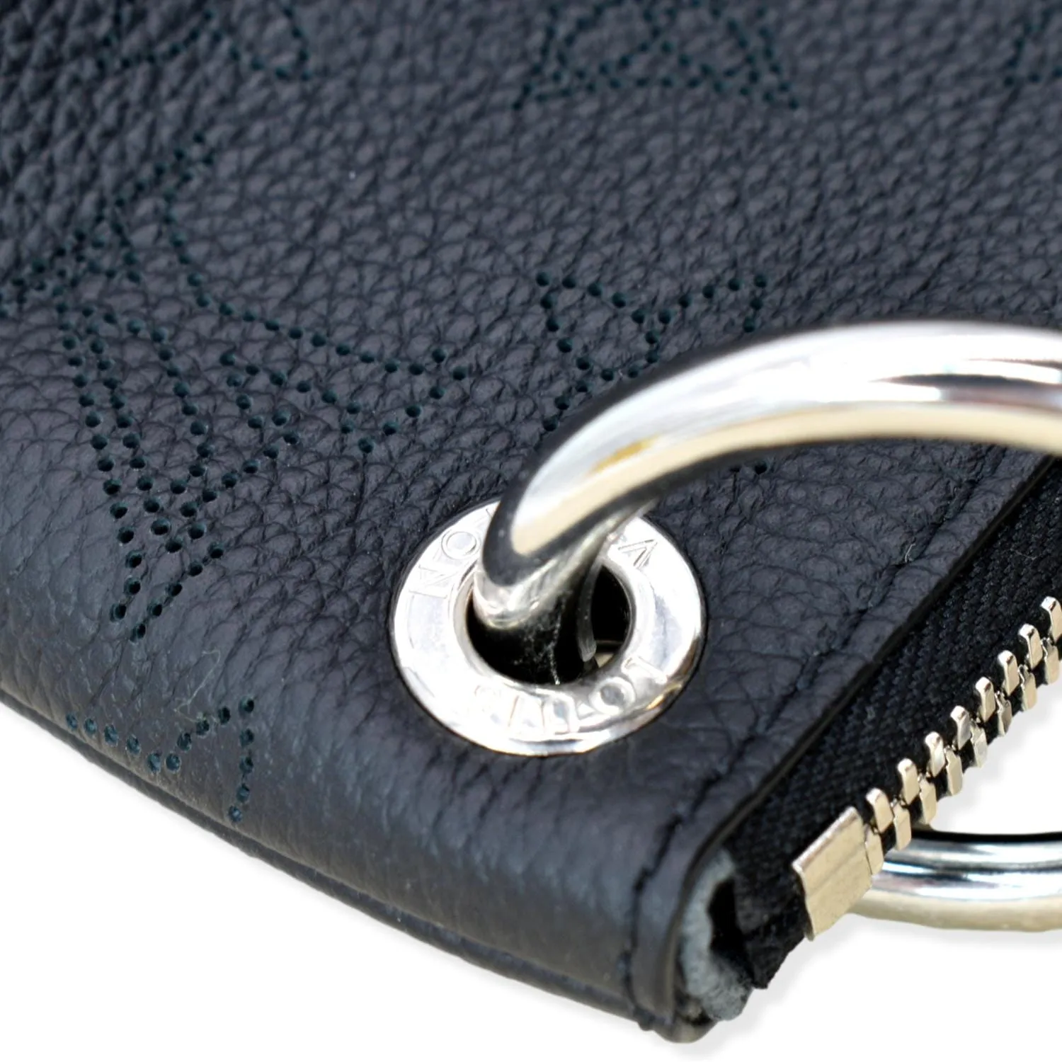 LOUIS VUITTON Beaubourg Mahina Leather Hobo Shoulder Bag Black