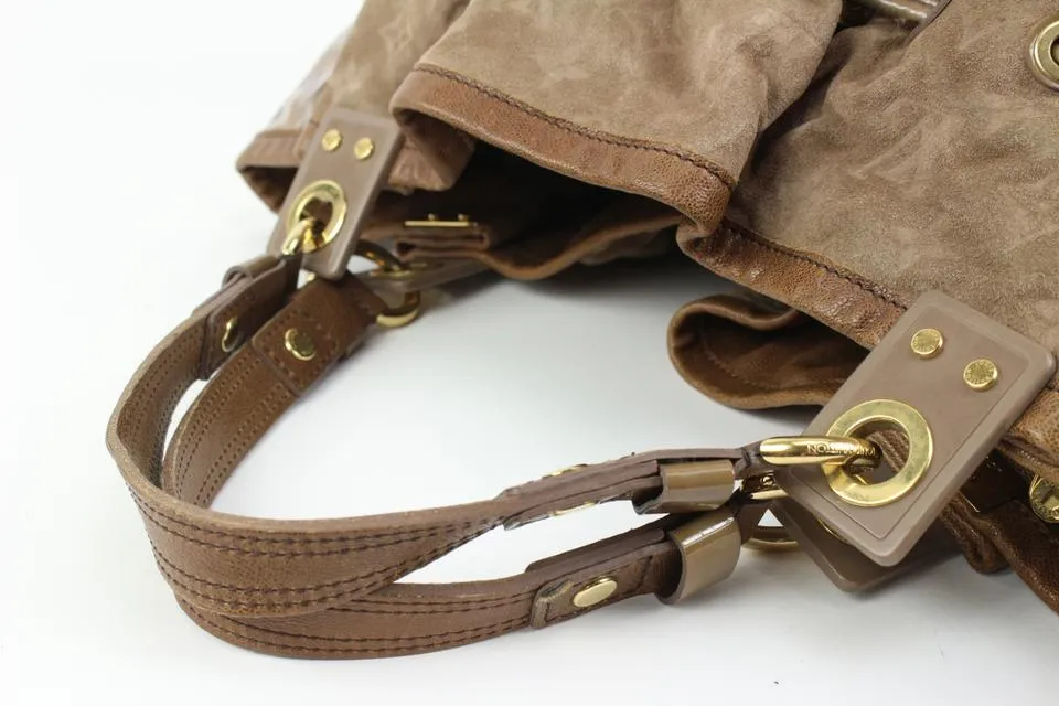 Louis Vuitton Brown Suede x Patent Irene Coco Hobo Bag 67lk322s