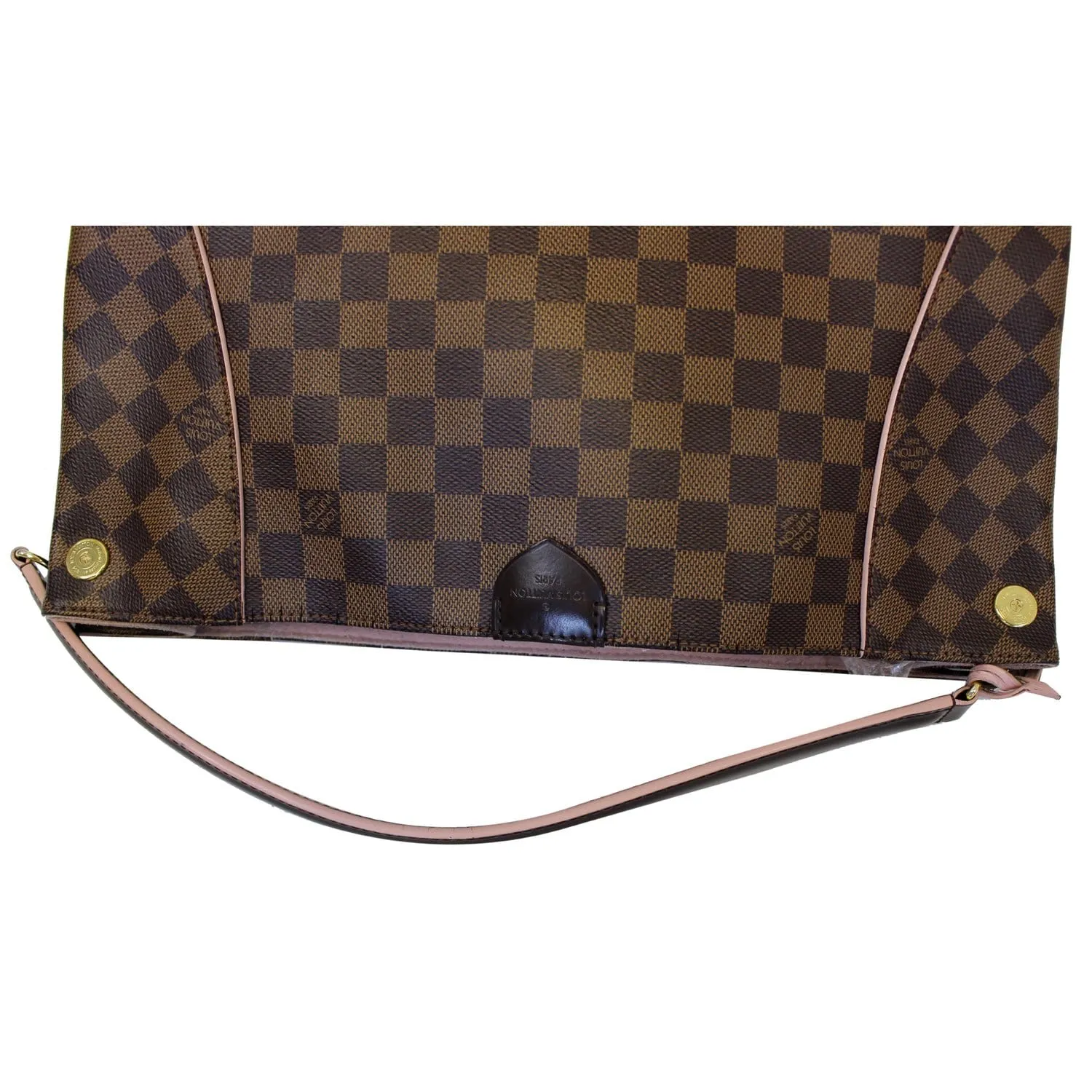 LOUIS VUITTON Caissa Damier Ebene Hobo Bag Rose Ballerine