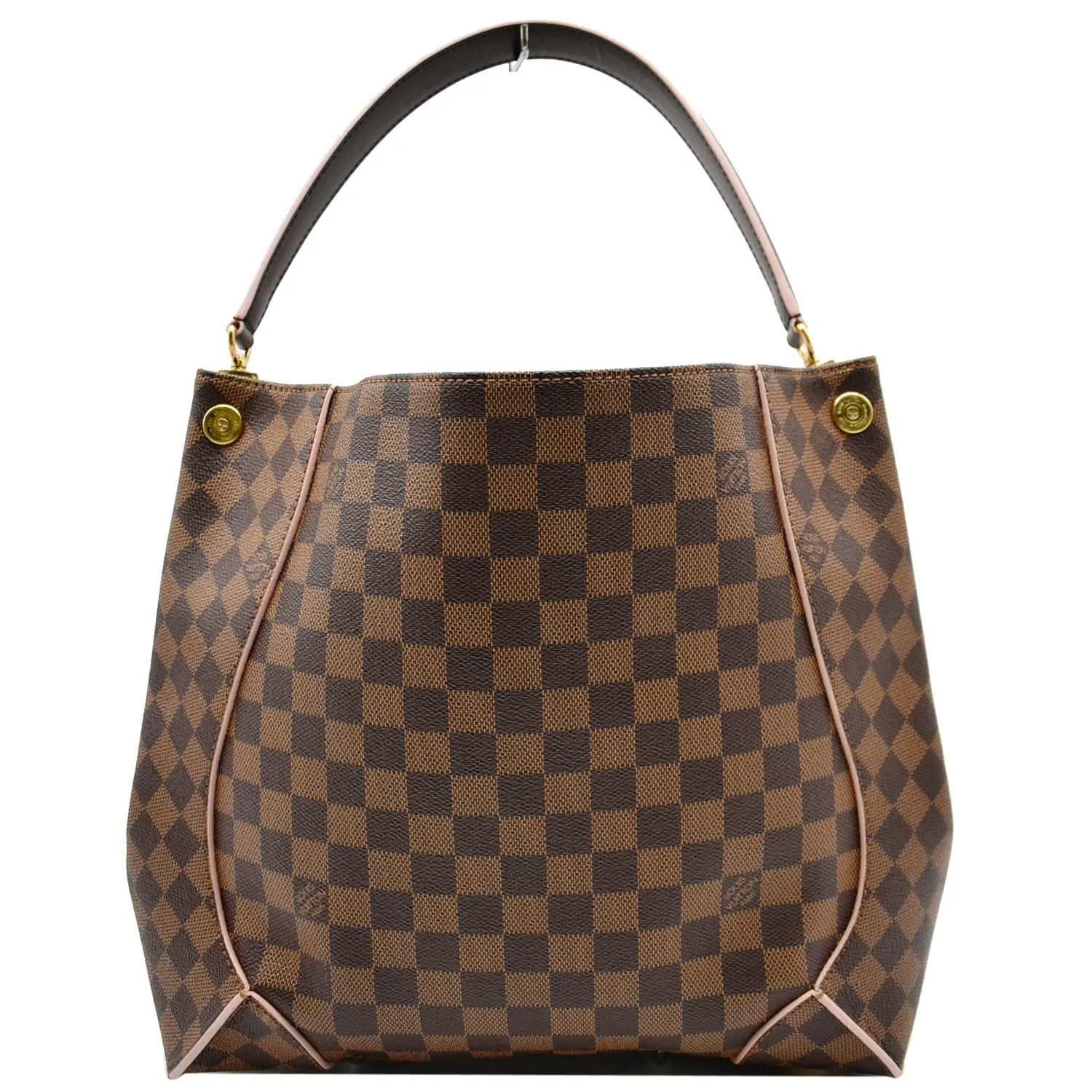 LOUIS VUITTON Caissa Damier Ebene Hobo Bag Rose Ballerine
