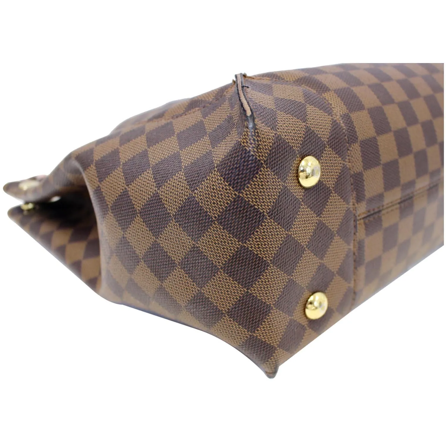 LOUIS VUITTON Caissa Damier Ebene Hobo Bag Rose Ballerine