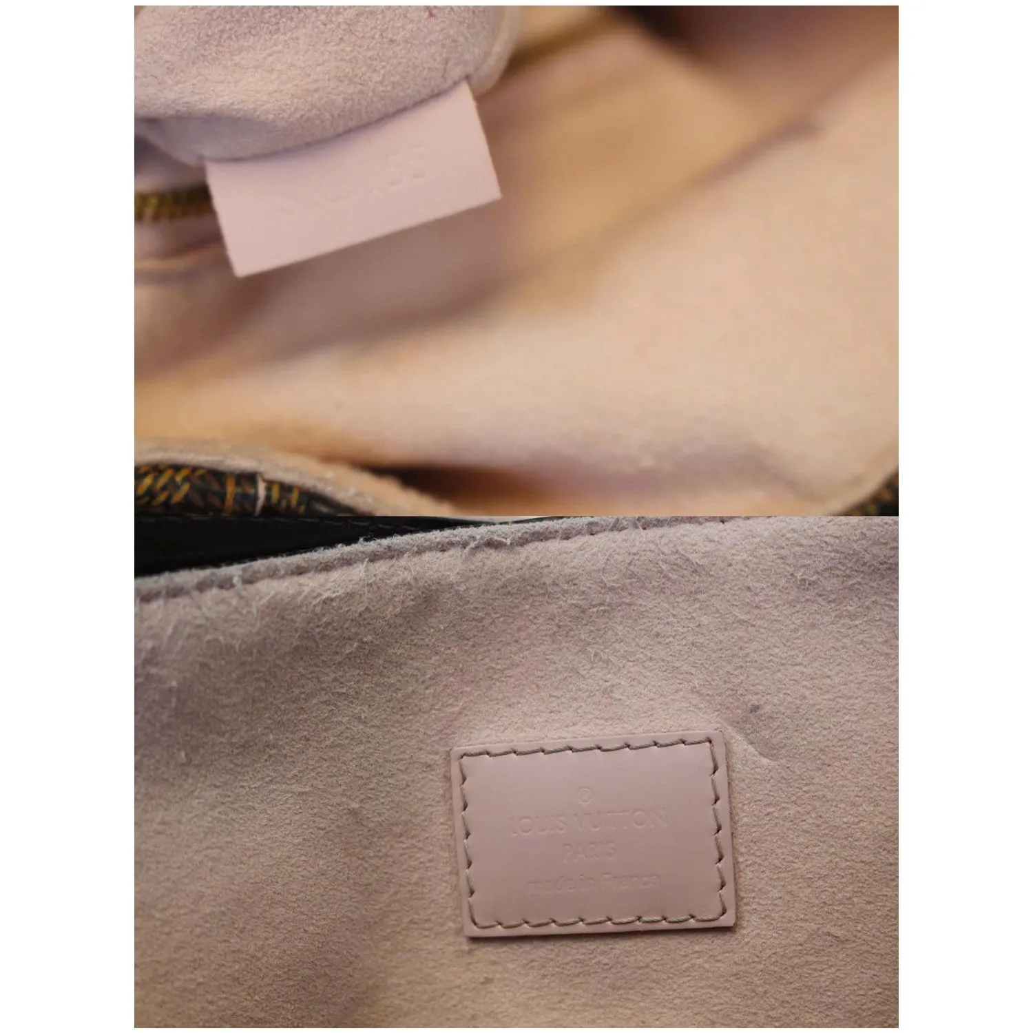LOUIS VUITTON Caissa Damier Ebene Hobo Bag Rose Ballerine