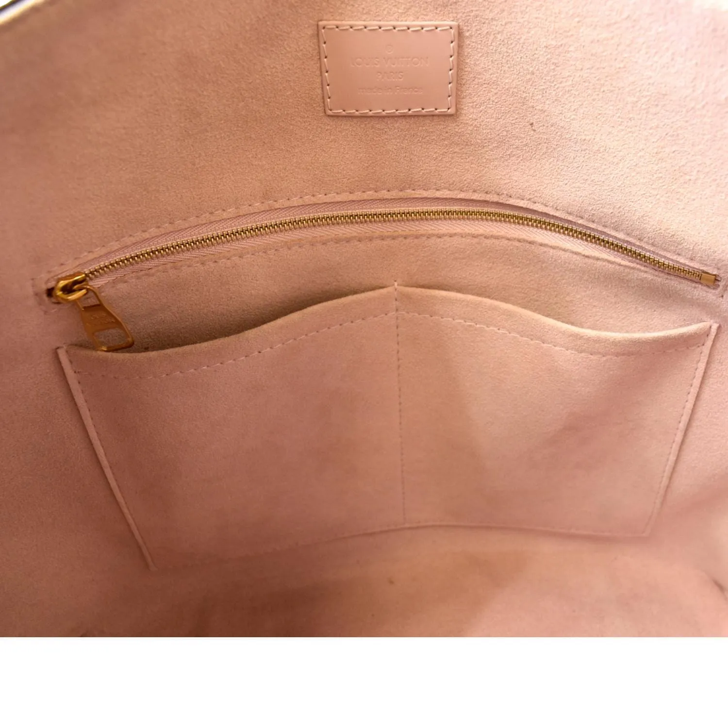 LOUIS VUITTON Caissa Damier Ebene Hobo Bag Rose Ballerine
