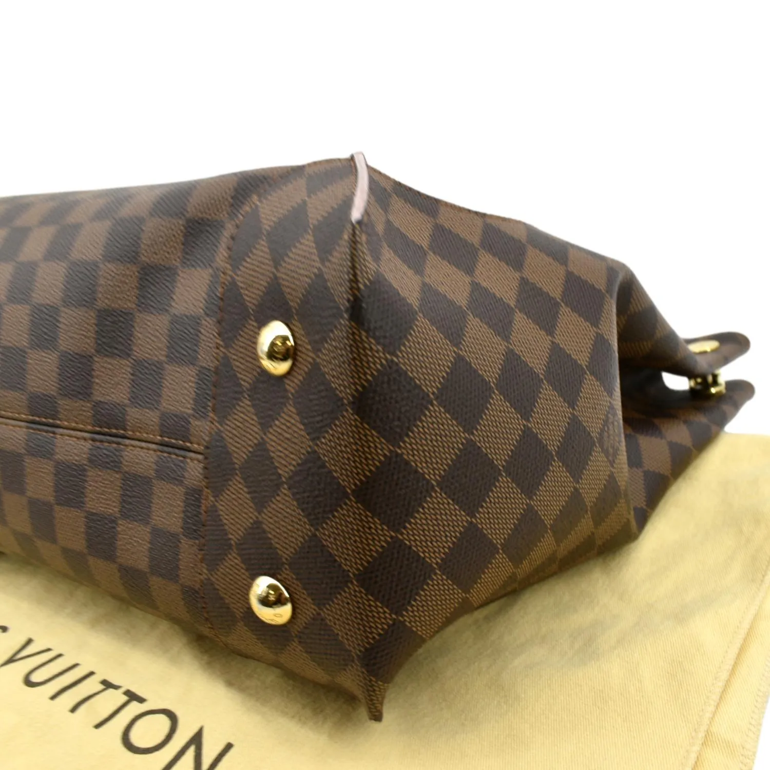 LOUIS VUITTON Caissa Damier Ebene Hobo Bag Rose Ballerine