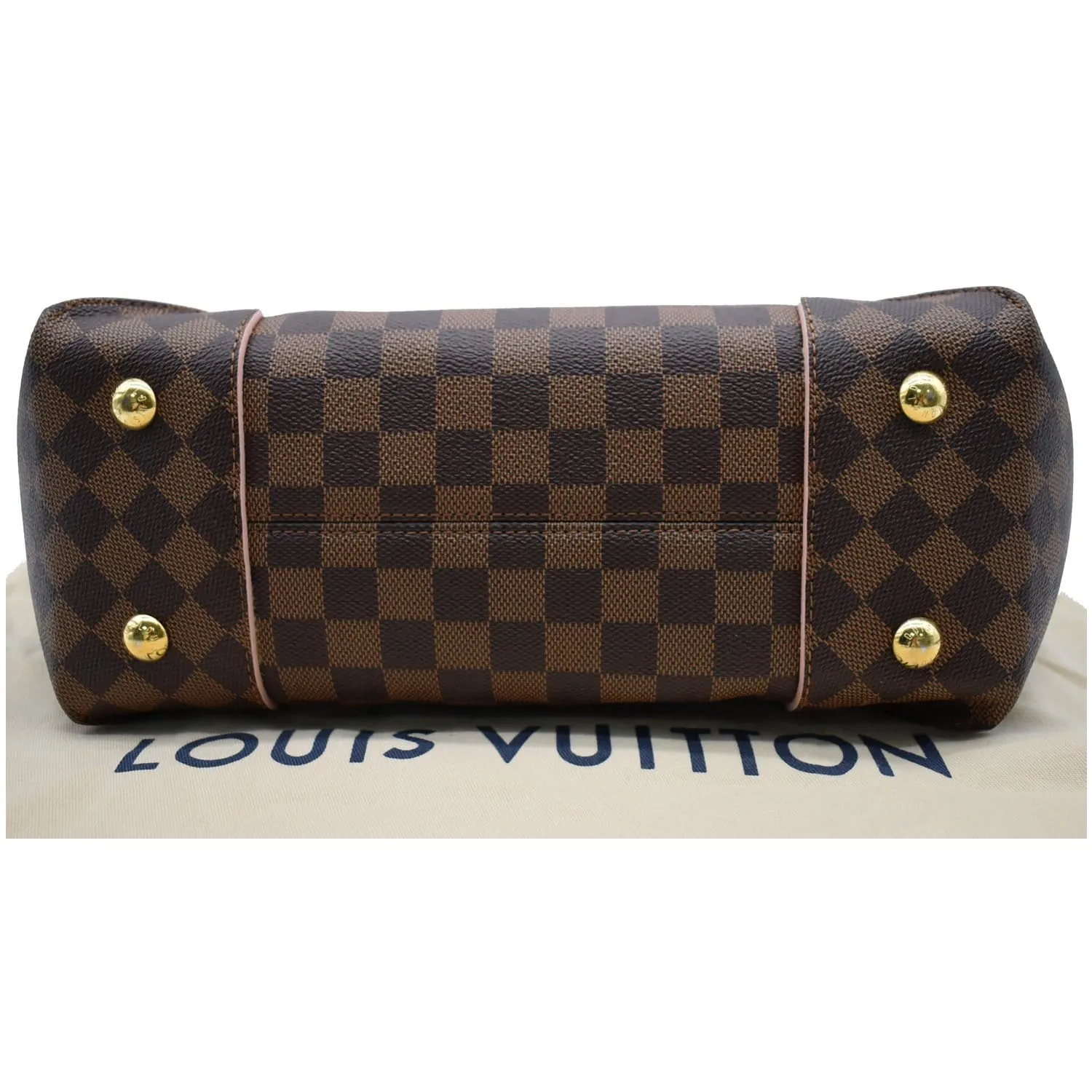 LOUIS VUITTON Caissa Damier Ebene Hobo Bag Rose Ballerine