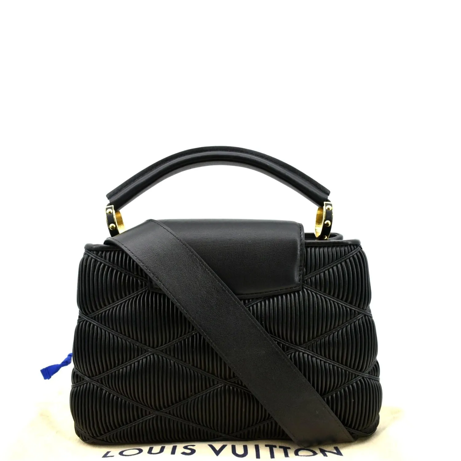 LOUIS VUITTON Capucines Quilted Leather Satchel Bag Black
