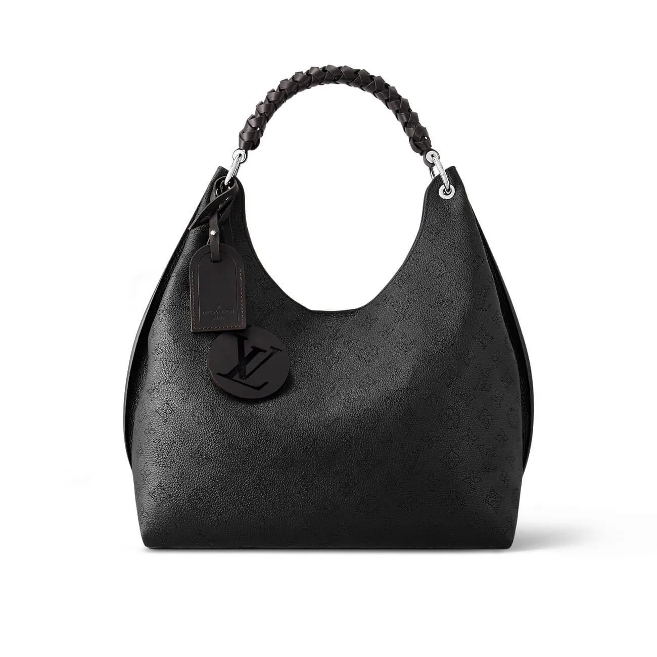 Louis Vuitton Carmel Hobo in Black Mahina