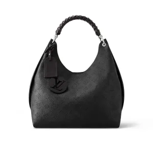 Louis Vuitton Carmel Hobo in Black Mahina