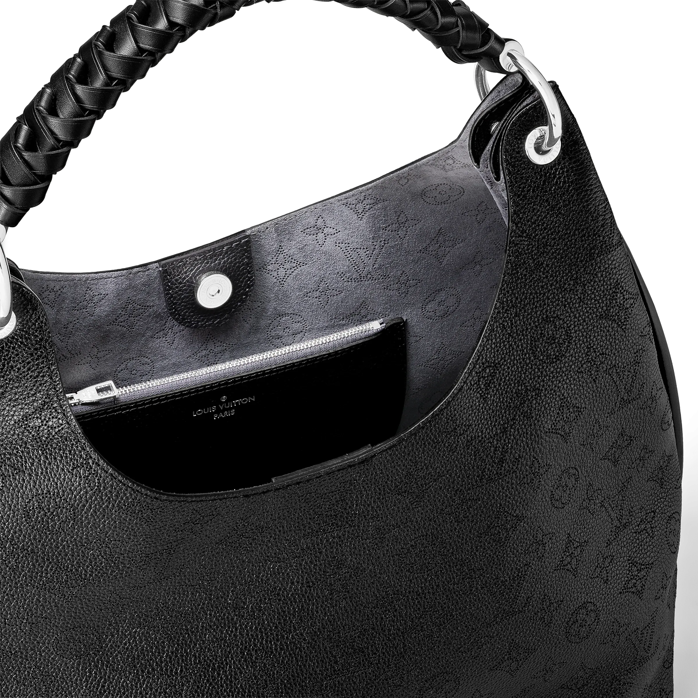Louis Vuitton Carmel Hobo in Black Mahina