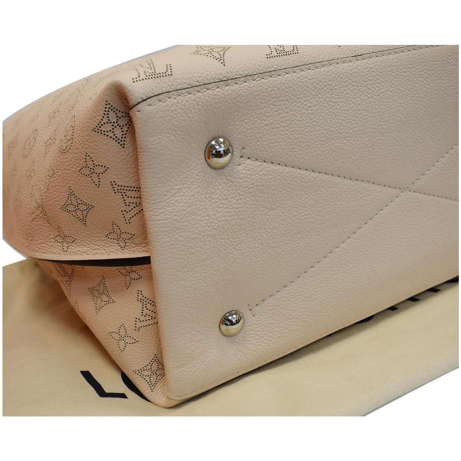 LOUIS VUITTON Carmel Mahina Calf Leather Hobo Bag Cream