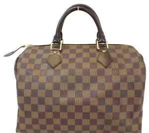 LOUIS VUITTON Damier Ebene Speedy 30 Satchel Bag