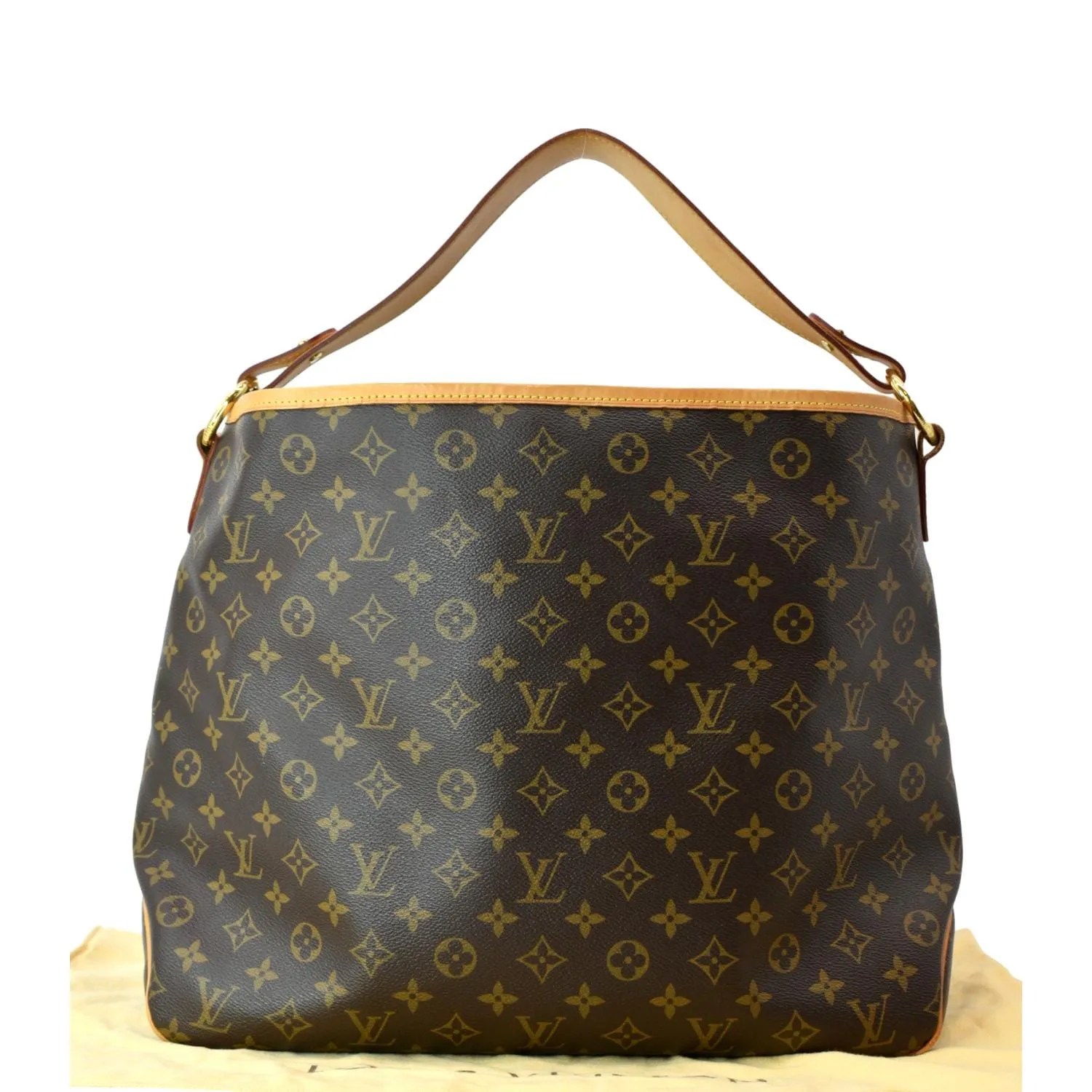 LOUIS VUITTON Delightful MM Monogram Canvas Hobo Bag Brown