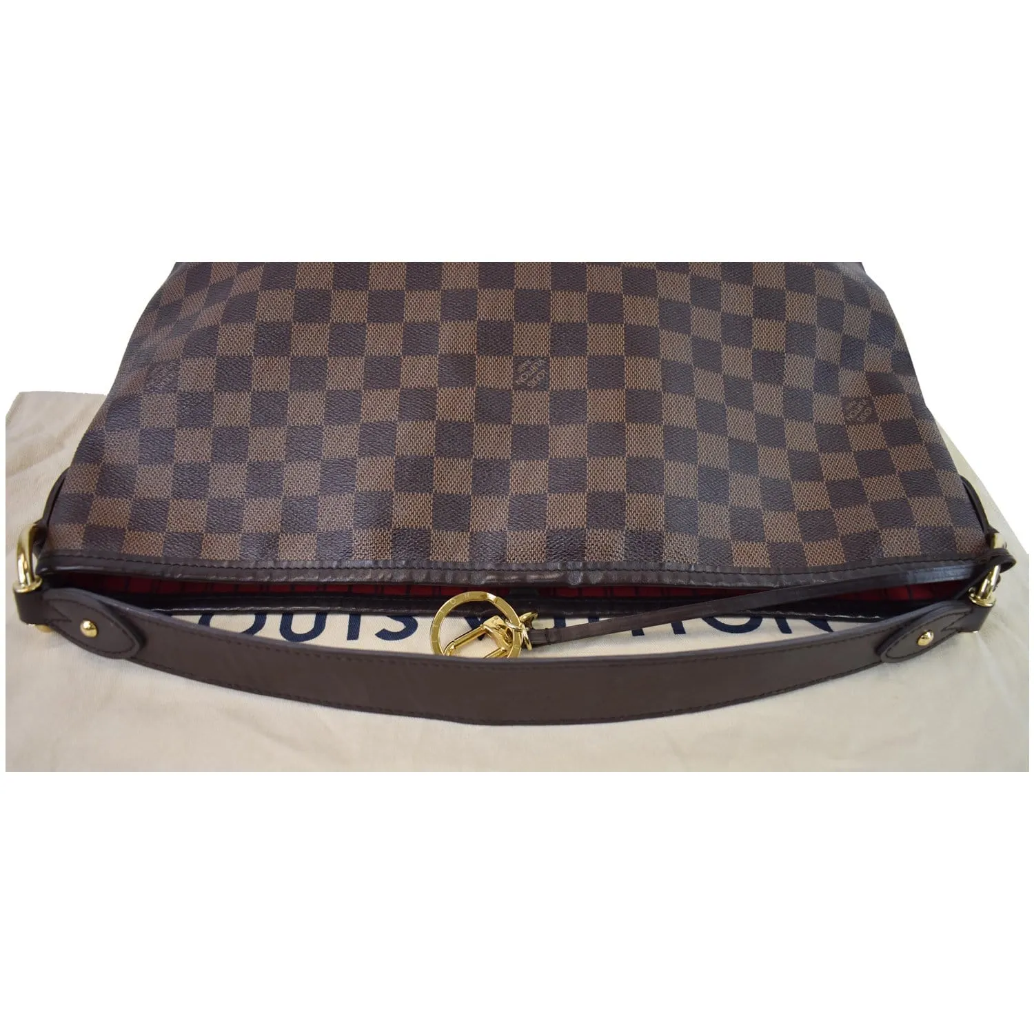 LOUIS VUITTON Delightful MM NM Damier Ebene Hobo Bag Brown