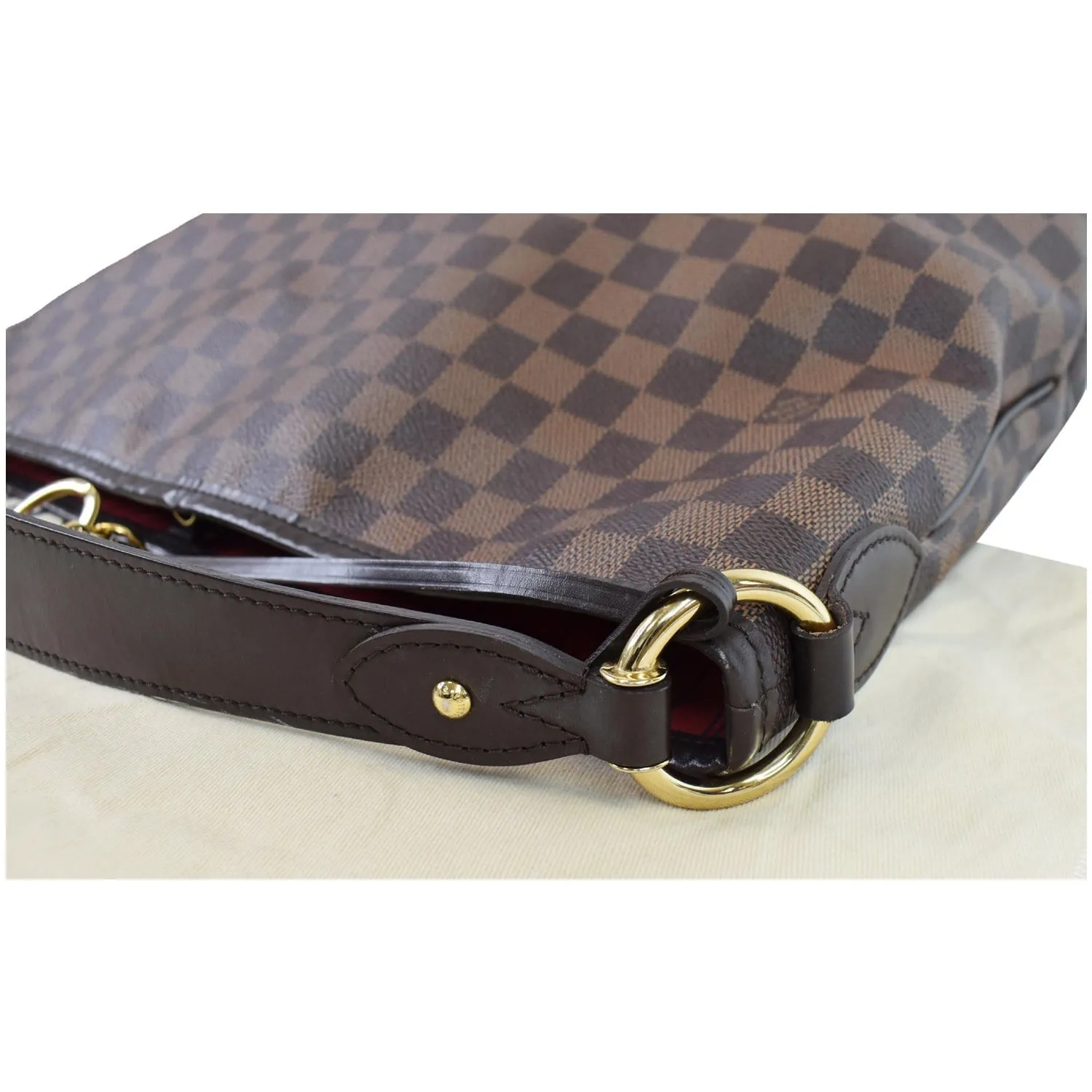 LOUIS VUITTON Delightful MM NM Damier Ebene Hobo Bag Brown
