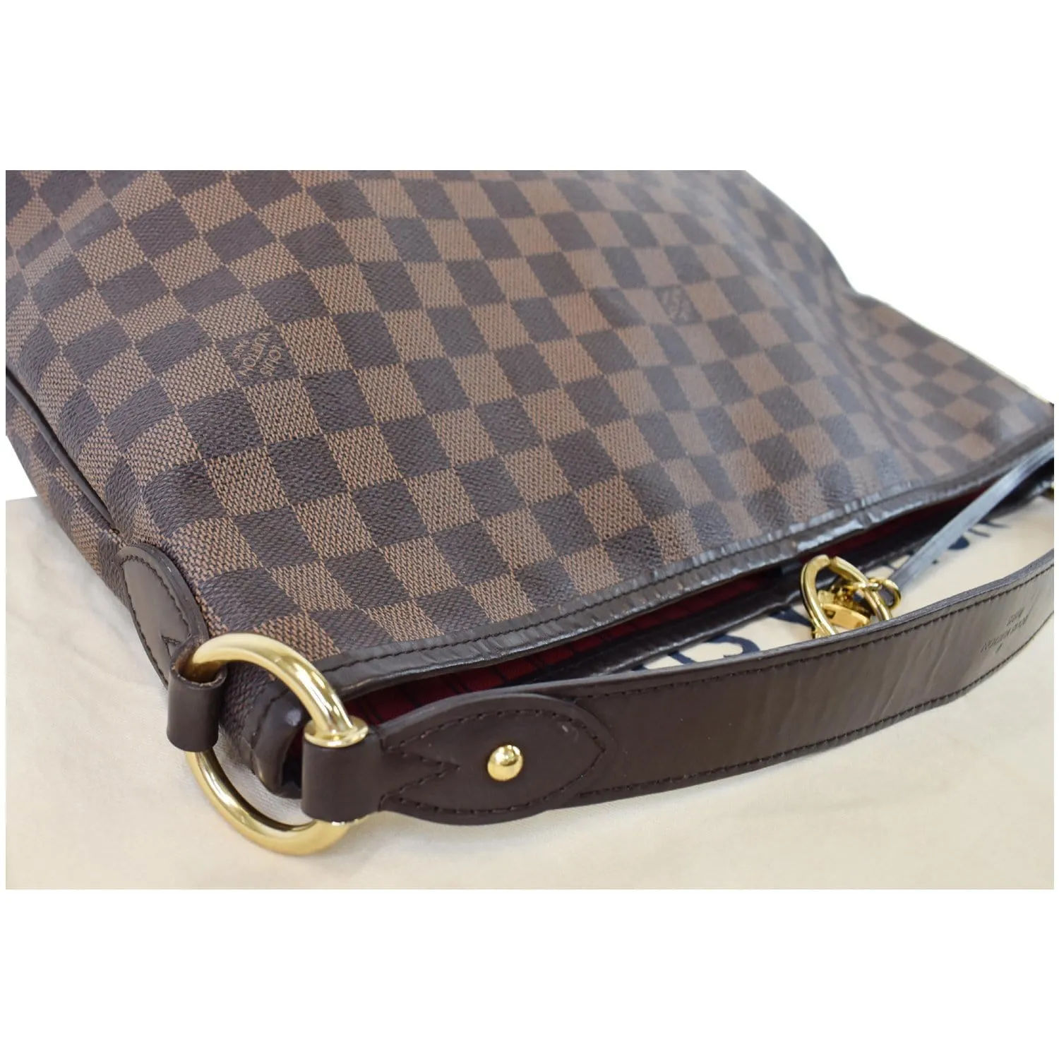 LOUIS VUITTON Delightful MM NM Damier Ebene Hobo Bag Brown