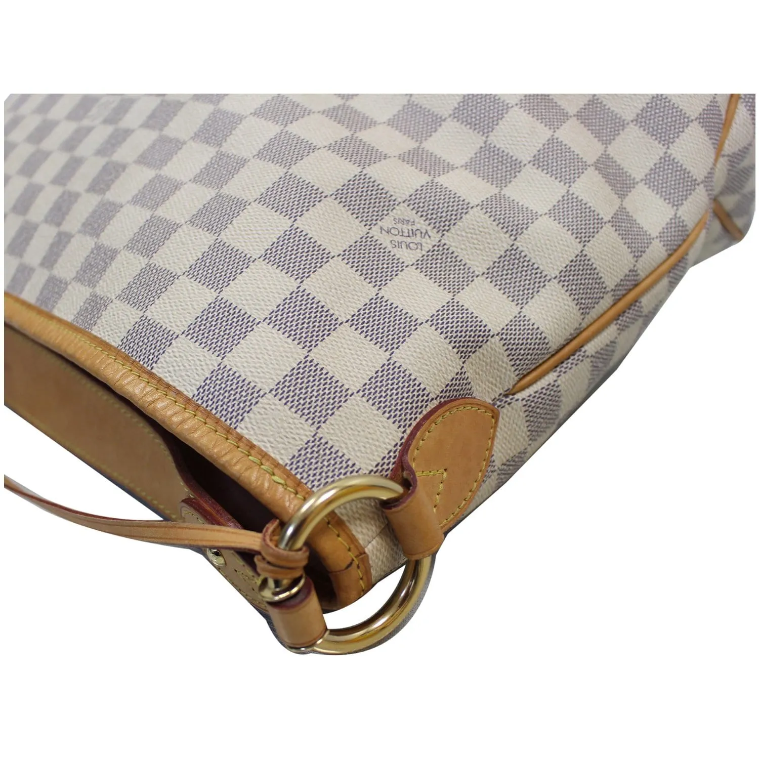LOUIS VUITTON Delightful PM Damier Azur Shoulder Hobo Bag White