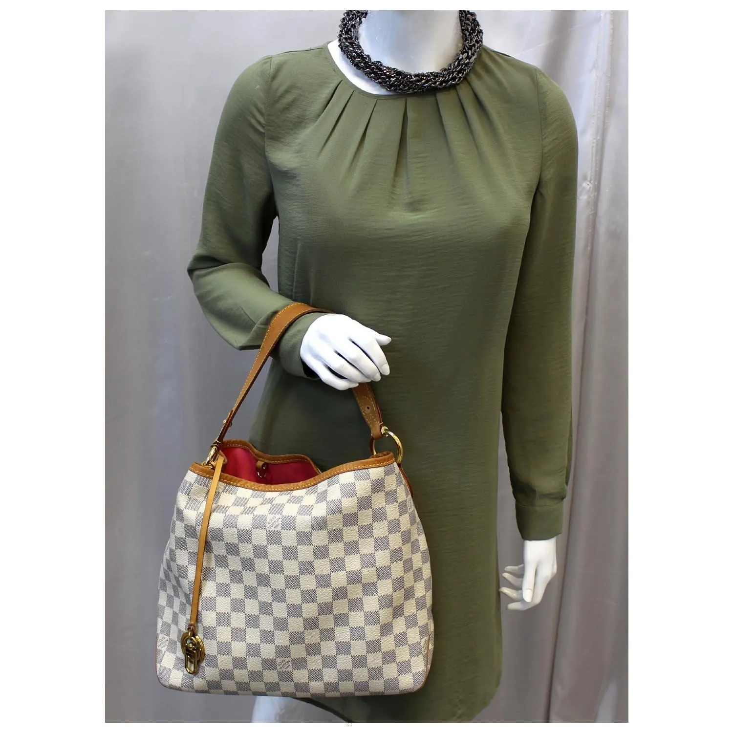 LOUIS VUITTON Delightful PM Damier Azur Shoulder Hobo Bag