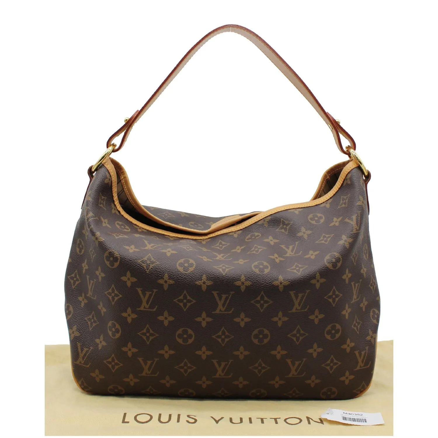 LOUIS VUITTON Delightful PM Monogram Canvas Shoulder Hobo Bag Brown