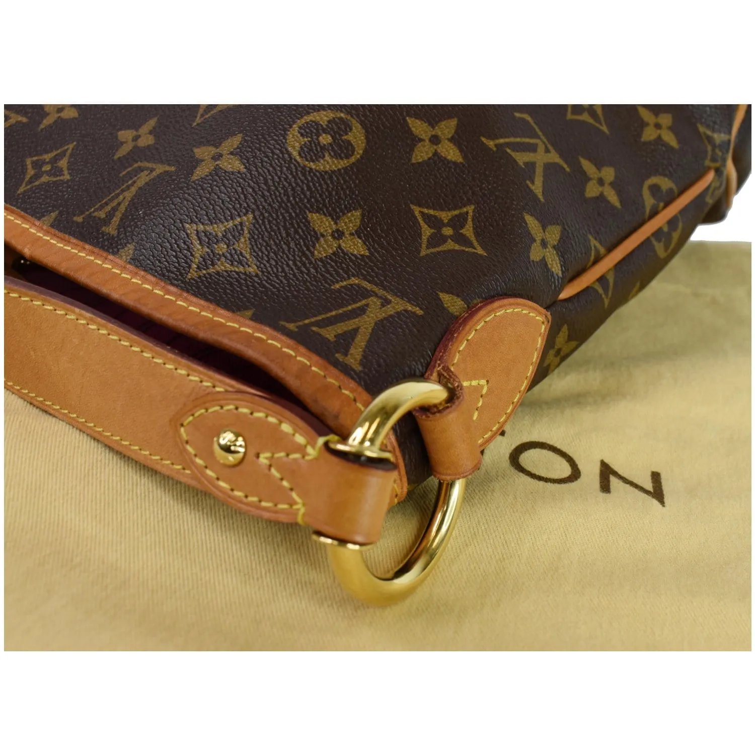 LOUIS VUITTON Delightful PM Monogram Canvas Shoulder Hobo Bag Brown
