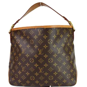 LOUIS VUITTON Delightful PM Monogram Canvas Shoulder Hobo Bag Brown
