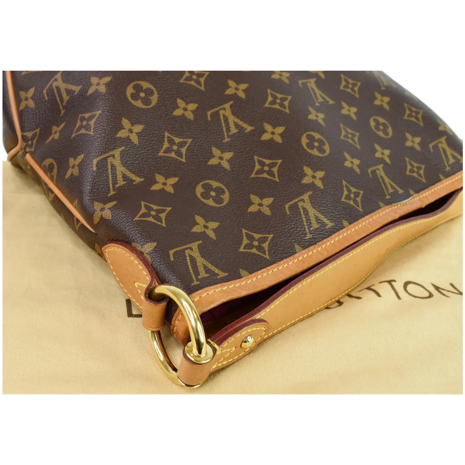 LOUIS VUITTON Delightful PM Monogram Canvas Shoulder Hobo Bag Brown