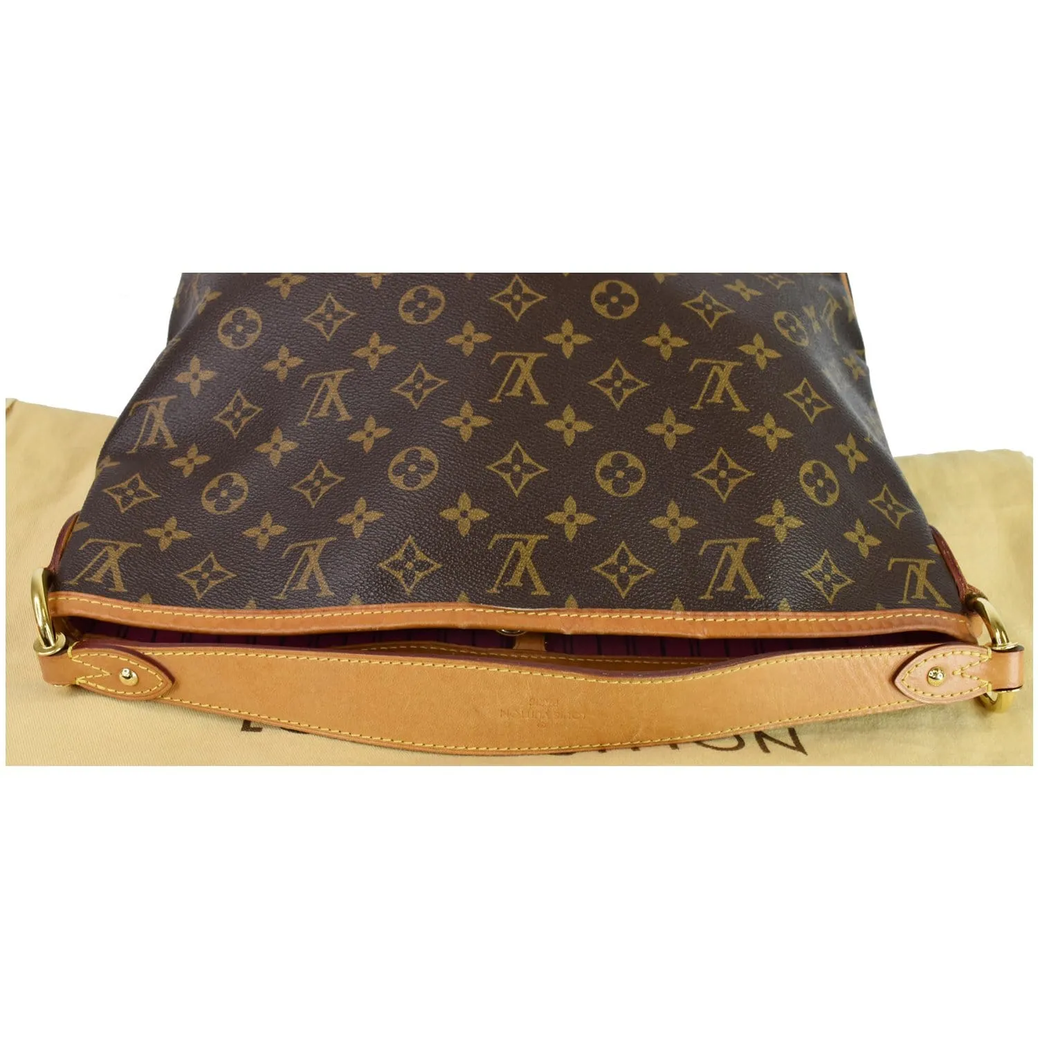LOUIS VUITTON Delightful PM Monogram Canvas Shoulder Hobo Bag Brown