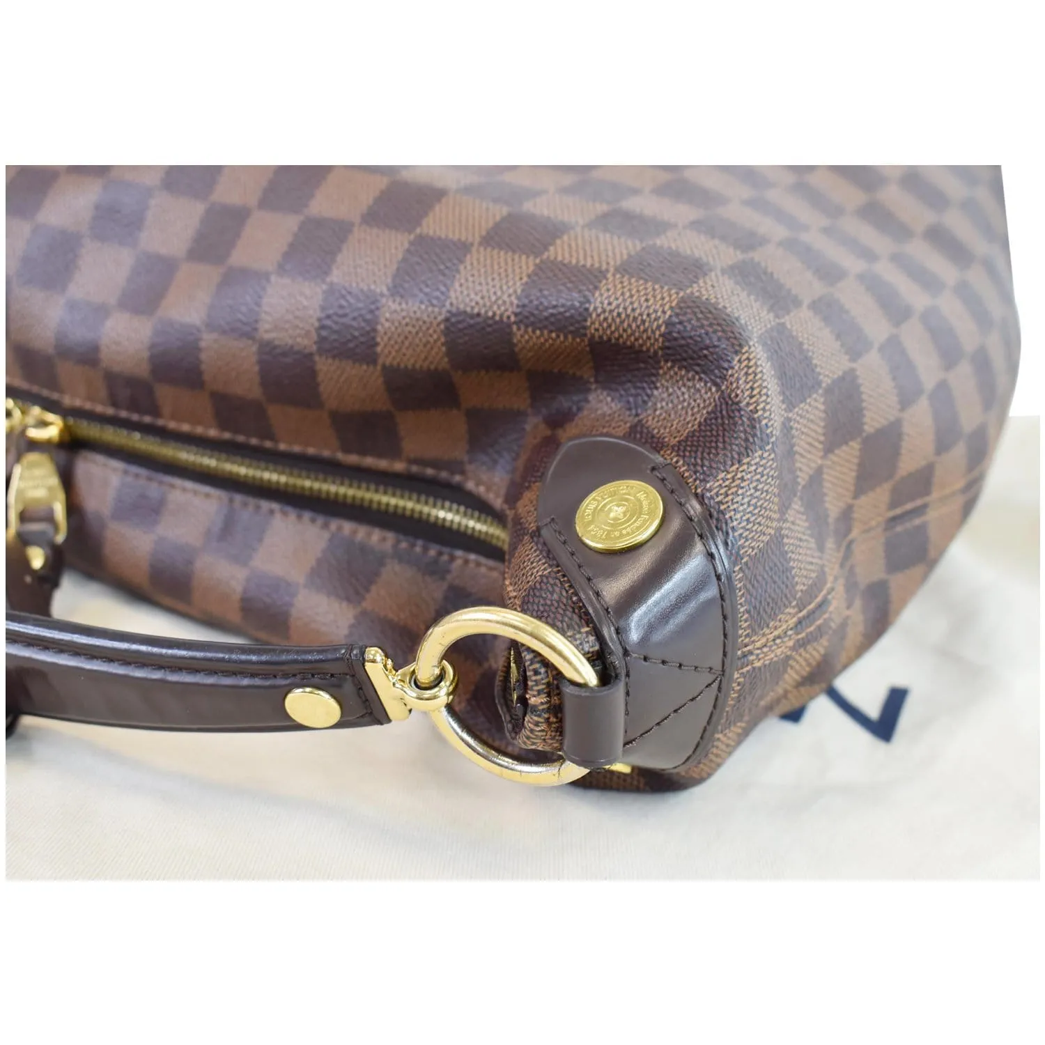 LOUIS VUITTON Duomo Hobo Damier Ebene Hobo Bag Brown