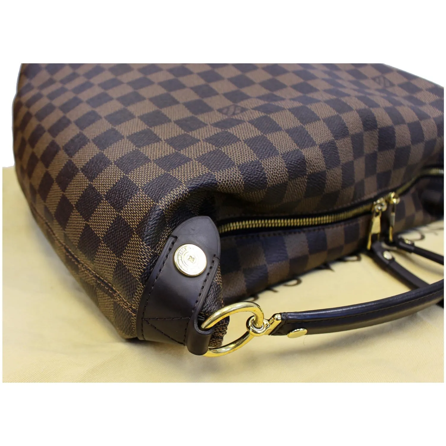 LOUIS VUITTON Duomo Hobo Damier Ebene Shoulder Bag Brown