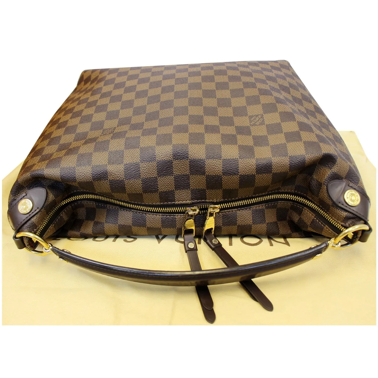 LOUIS VUITTON Duomo Hobo Damier Ebene Shoulder Bag Brown